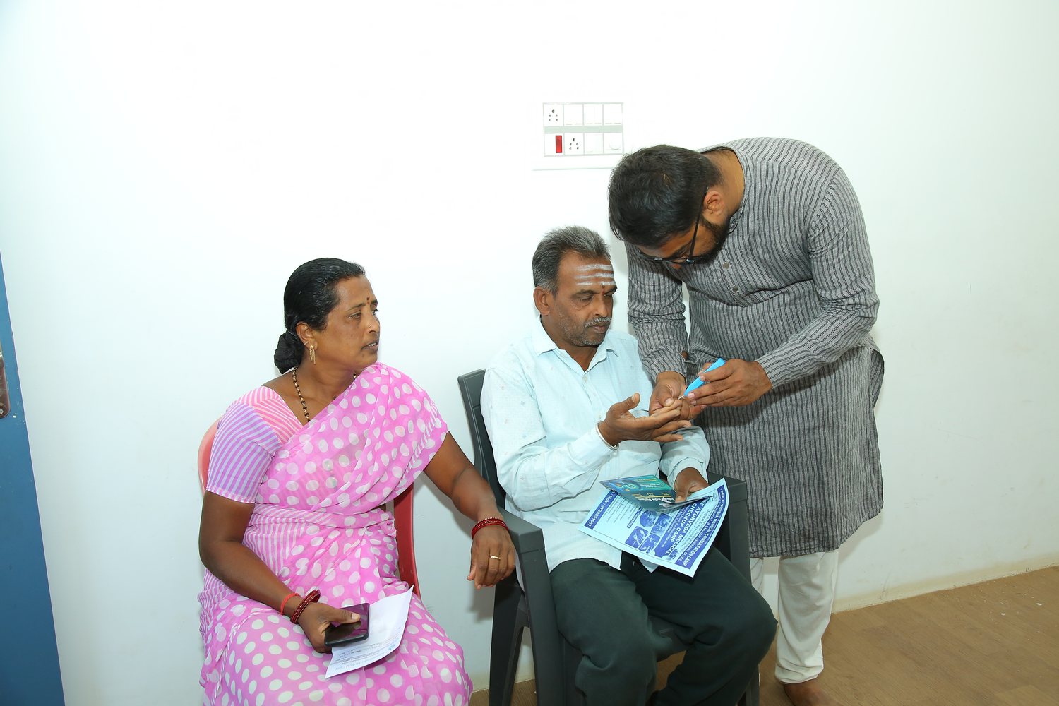 Blood-sugar screening at a rural health camp — Dr Varun Murthy